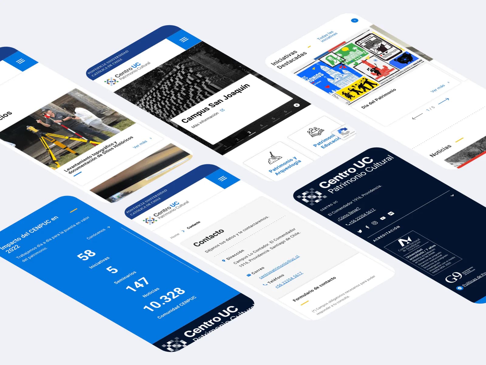 Diseño y desarrollo de sitios web responsivos para el Centro de Patrimonio Cultural UC.