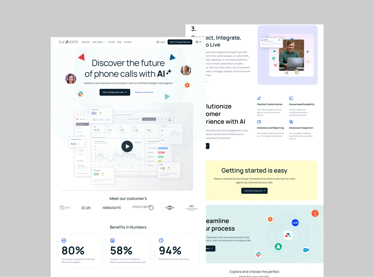 Diseño de landing page one-page de alto impacto para una plataforma de inteligencia artificial